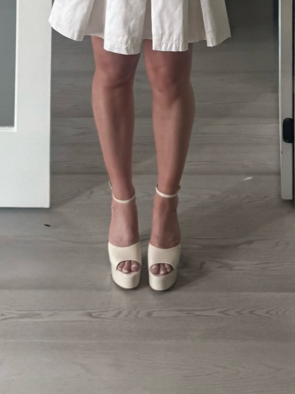 L’Intervalle White Patent Leather Paltform Heels